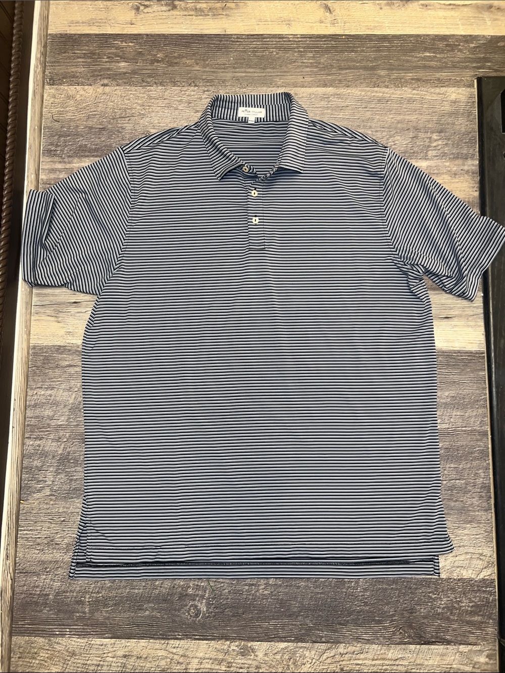 Peter Millar Men’s XL Navy White Striped Performance Golf Polo Shirt